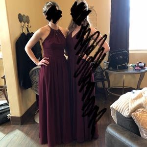 Maroon Floor Length Formal Dress